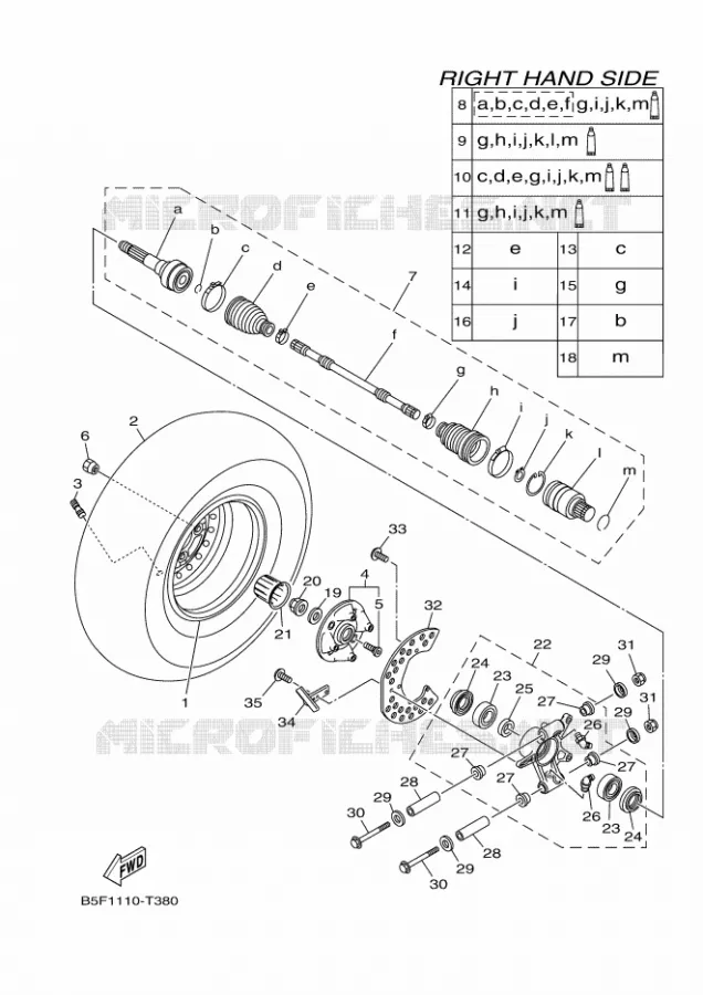 ROUE ARRIERE 2 Yamaha SIDE BY SIDE 700 2019 VIKING  YXM700E/YXM70VPXK