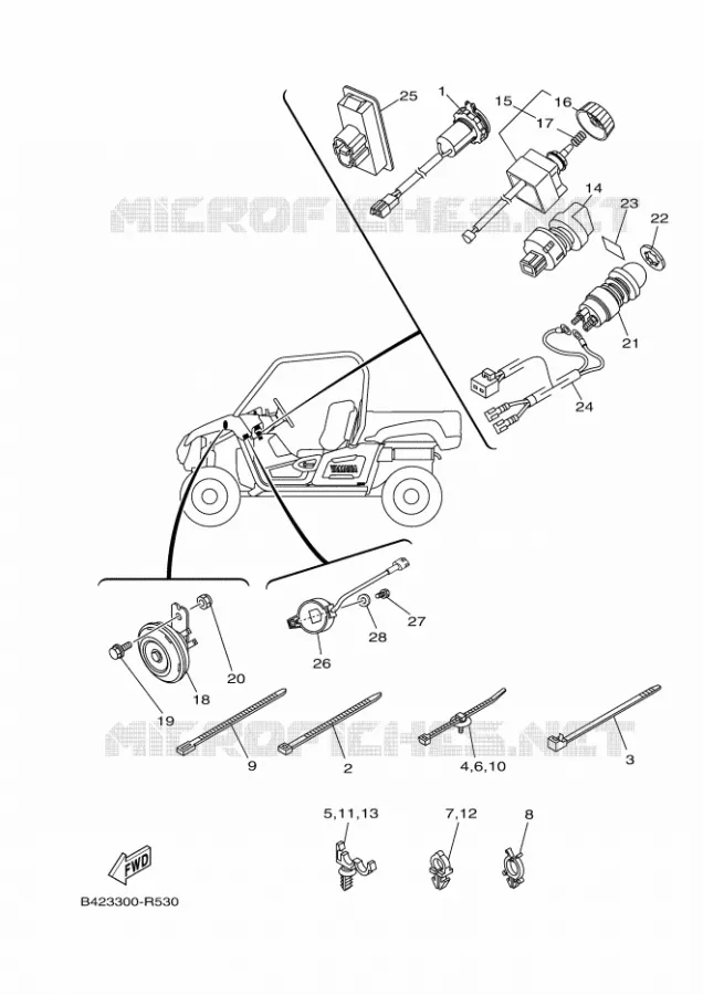 PARTIE ELECTRIQUE 2 Yamaha SIDE BY SIDE 700 2019 VIKING  YXM700E/YXM70VPXK