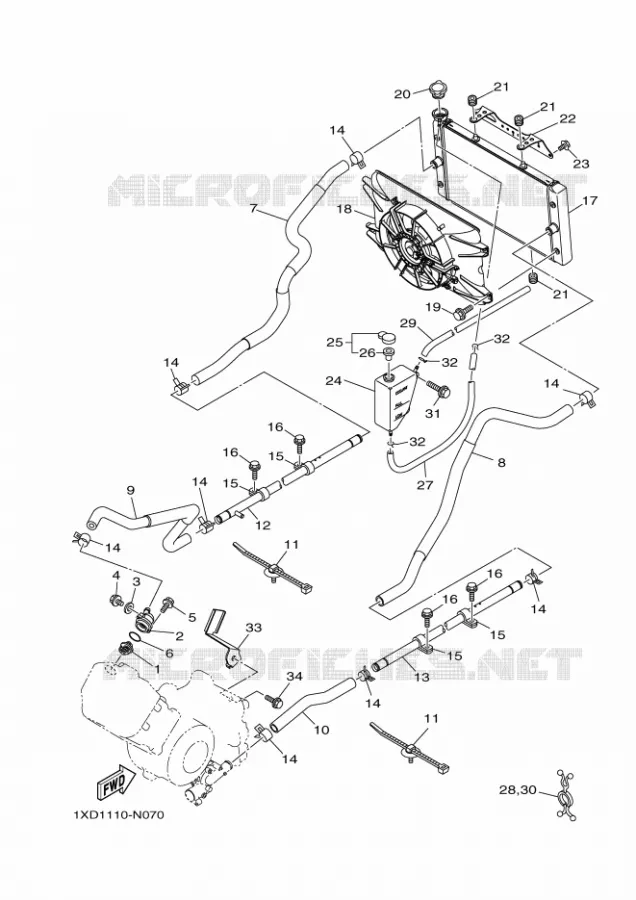 RADIATEUR / DURITES Yamaha SIDE BY SIDE 700 2019 VIKING  YXM700E/YXM70VPXK