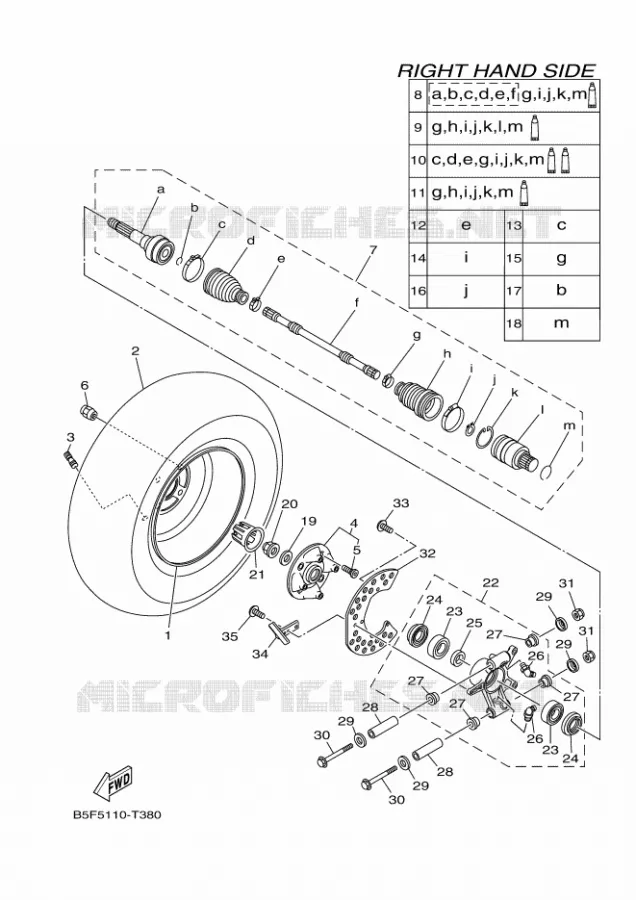 ROUE ARRIERE 2 Yamaha SIDE BY SIDE 700 2019 VIKING  YXM700E/YXM70VPAK