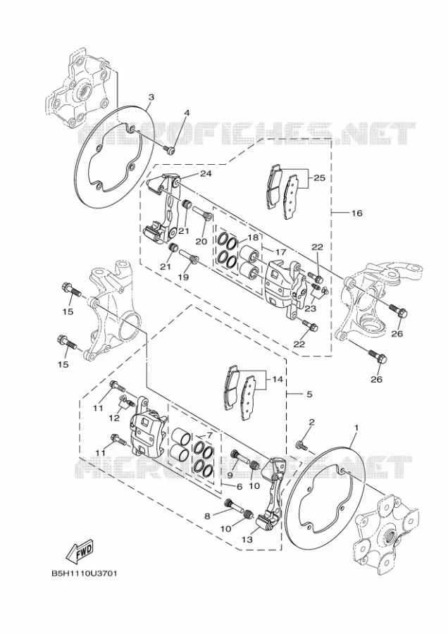 ETRIER DE FREIN AVANT Yamaha SIDE BY SIDE 1000 2019 YXZ  YXZ1000ETS/YXZ10YESKL