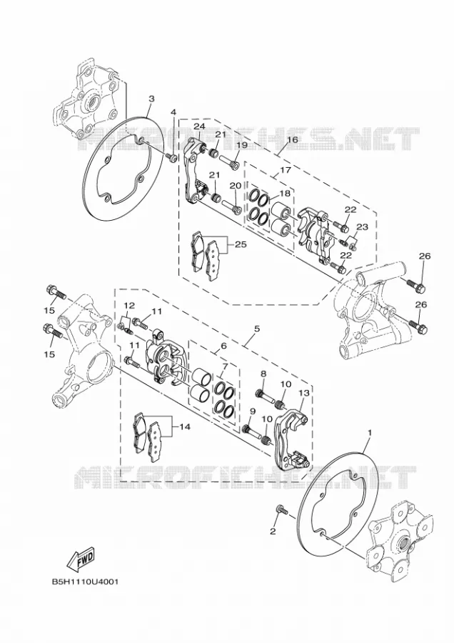 ETRIER DE FREIN ARRIERE Yamaha SIDE BY SIDE 1000 2019 YXZ  YXZ1000E