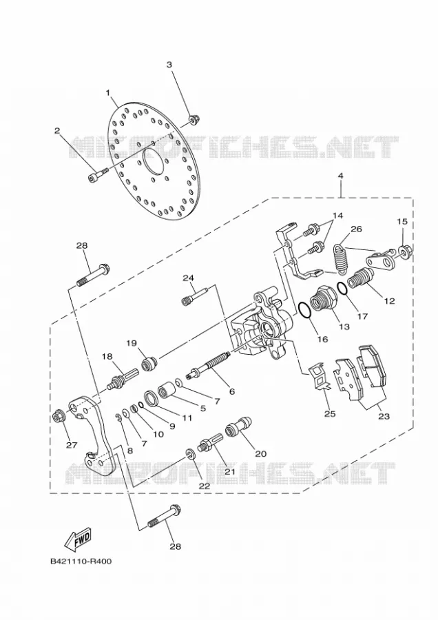 ETRIER DE FREIN ARRIERE 2 Yamaha SIDE BY SIDE 1000 2019 YXZ  YXZ1000E