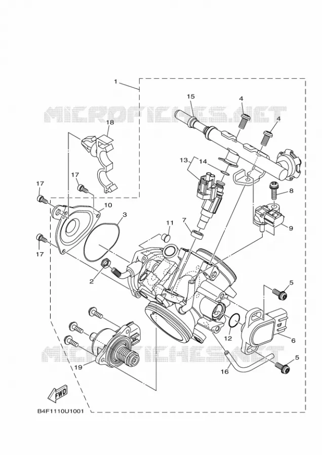BOITIER PAPILLON INJECTION Yamaha QUAD 700 2019 KODIAK  YFM700FWBD/YFM70KP