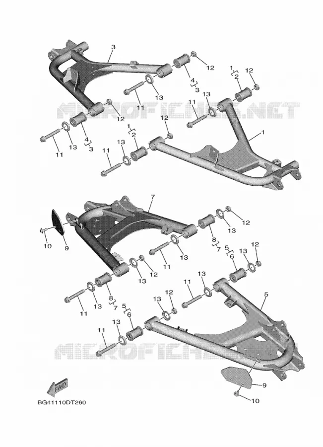 BRAS ARRIERE Yamaha SIDE BY SIDE 850 2019 WOLVERINE  YXE850ENS/YXE85WPLK
