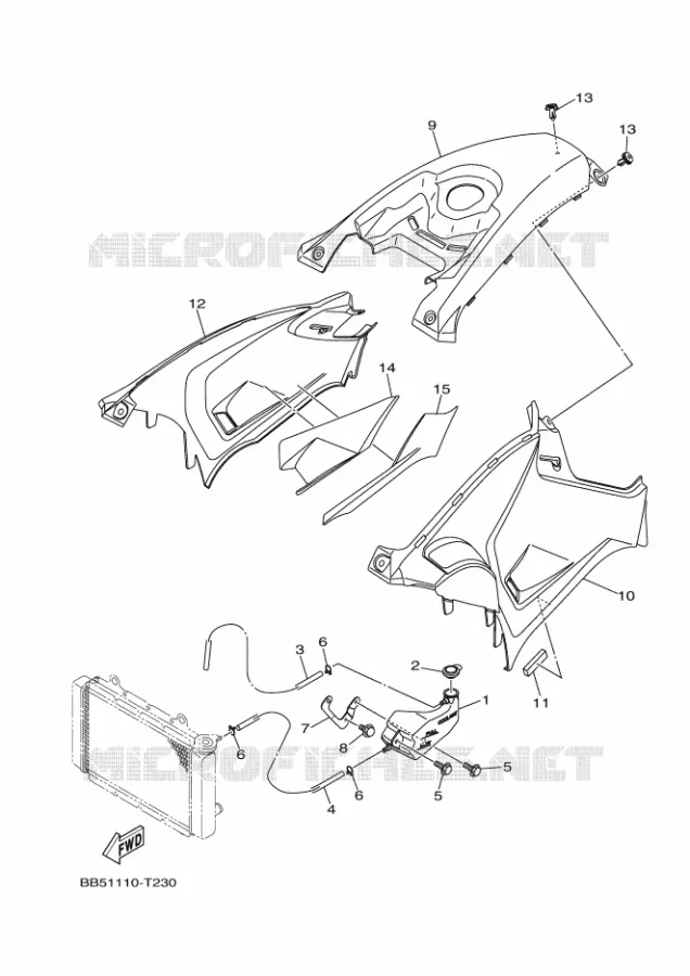 COUVERCLE LATERAL Yamaha QUAD 450 2019 KODIAK  YFM450FWBD/YFM45KPLK