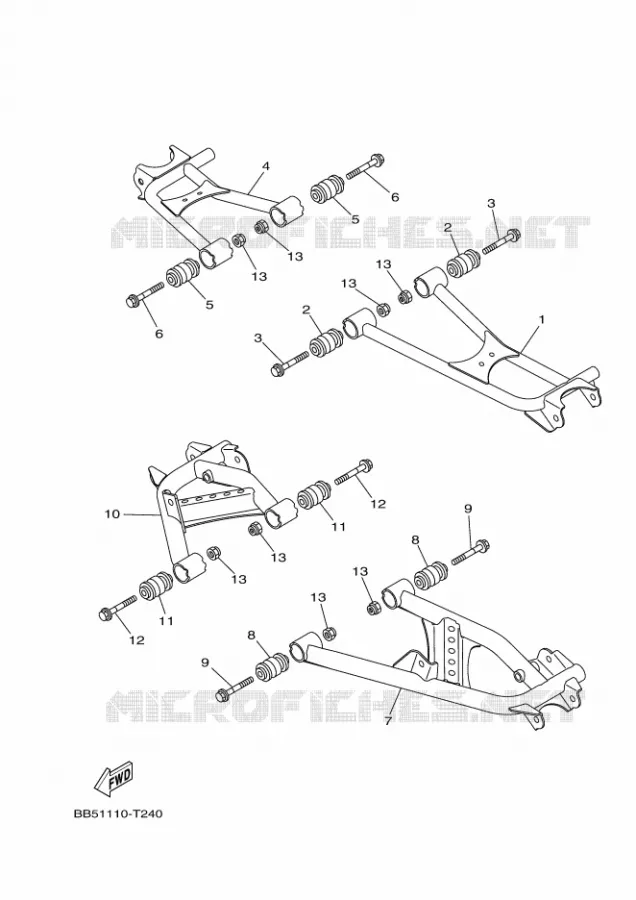 BRAS ARRIERE Yamaha QUAD 450 2019 KODIAK  YFM450FWBD/YFM45KPHK