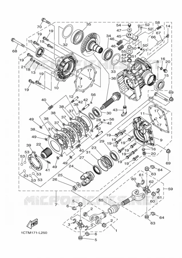 CARDAN / COUPLE CONIQUE Yamaha QUAD 450 2019 KODIAK  YFM450FWBD/YFM45KPHK