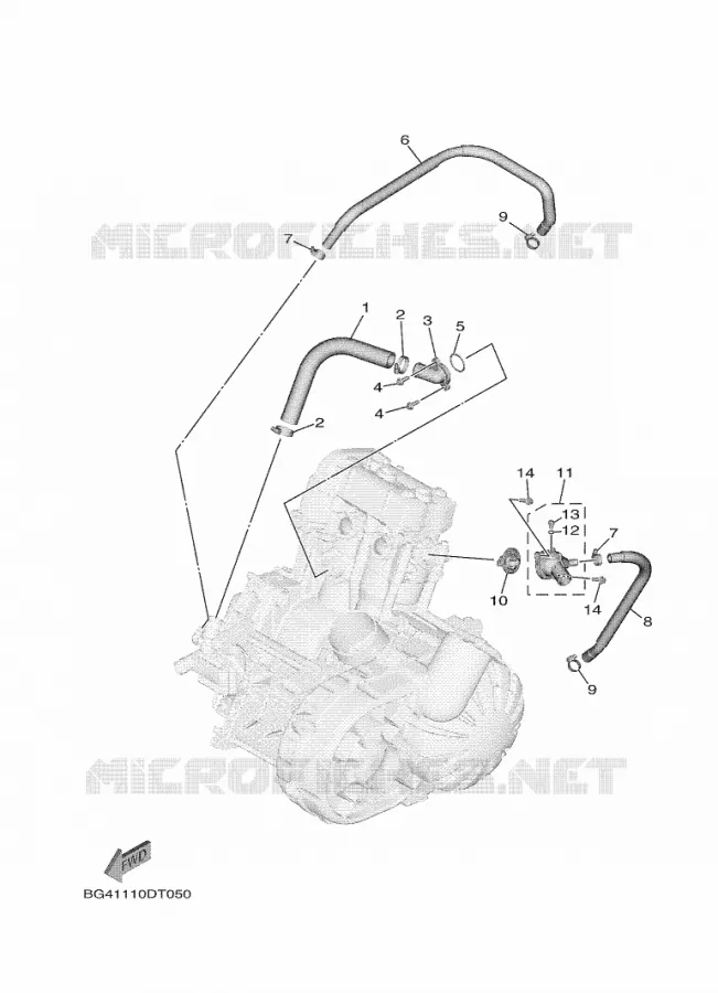 POMPE A EAU / DURITES Yamaha SIDE BY SIDE 850 2019 WOLVERINE  YXF850ES/YXF85WPSK