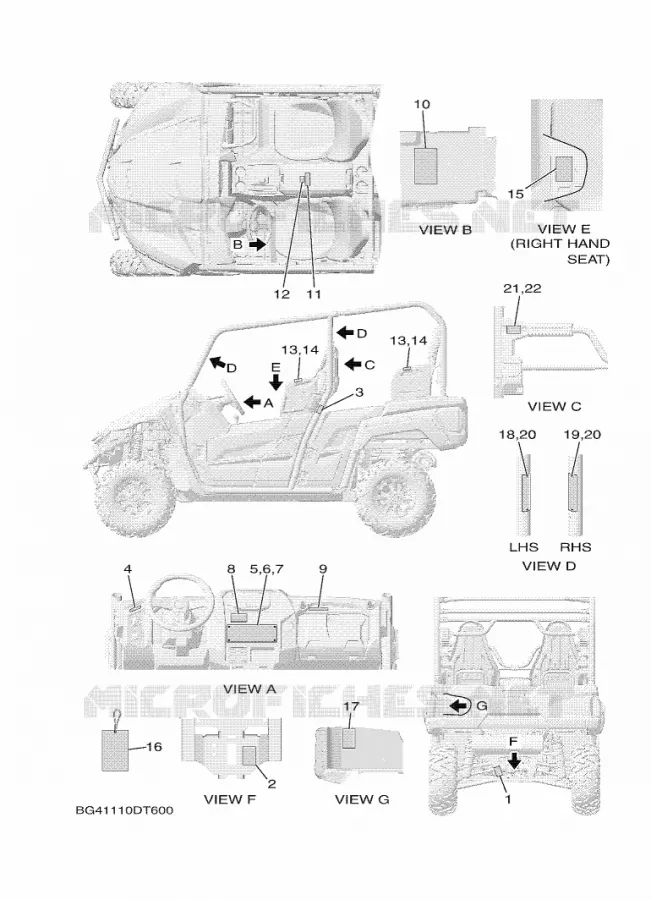 EMBLEME / ETIQUETTE 1 Yamaha SIDE BY SIDE 850 2019 WOLVERINE  YXF850ES/YXF85WPSK