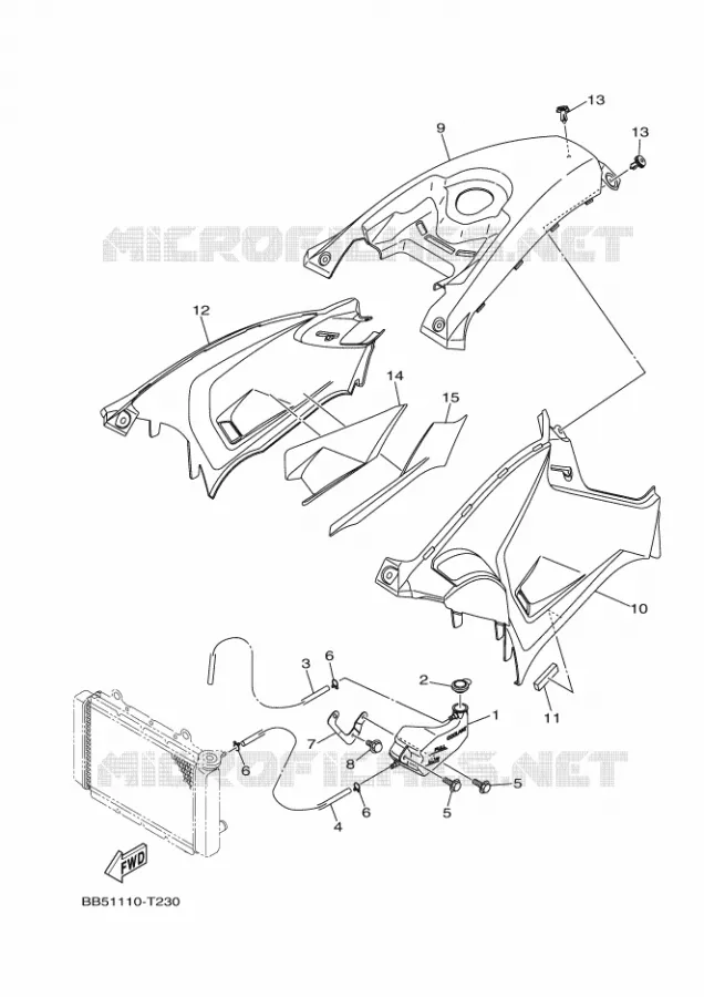 COUVERCLE LATERAL Yamaha QUAD 450 2019 KODIAK  YFM450FWB/YFM45KDXK