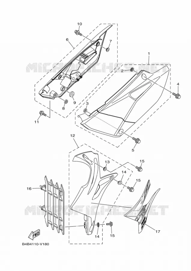 COUVERCLE LATERAL Yamaha MOTO 85 2020 YZ  YZ85LW