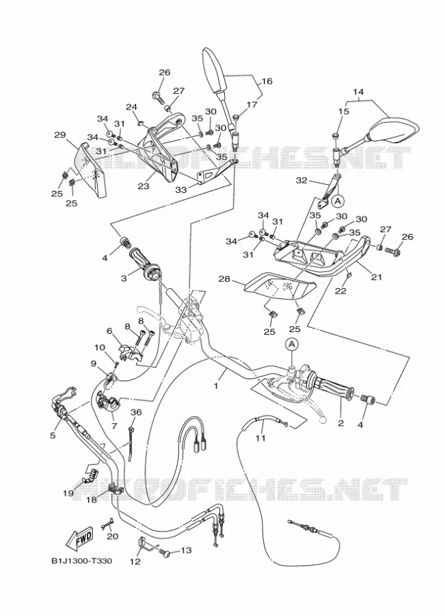 GUIDON ET CABLES Yamaha MOTO 900 2020 TRACER  MTT850D
