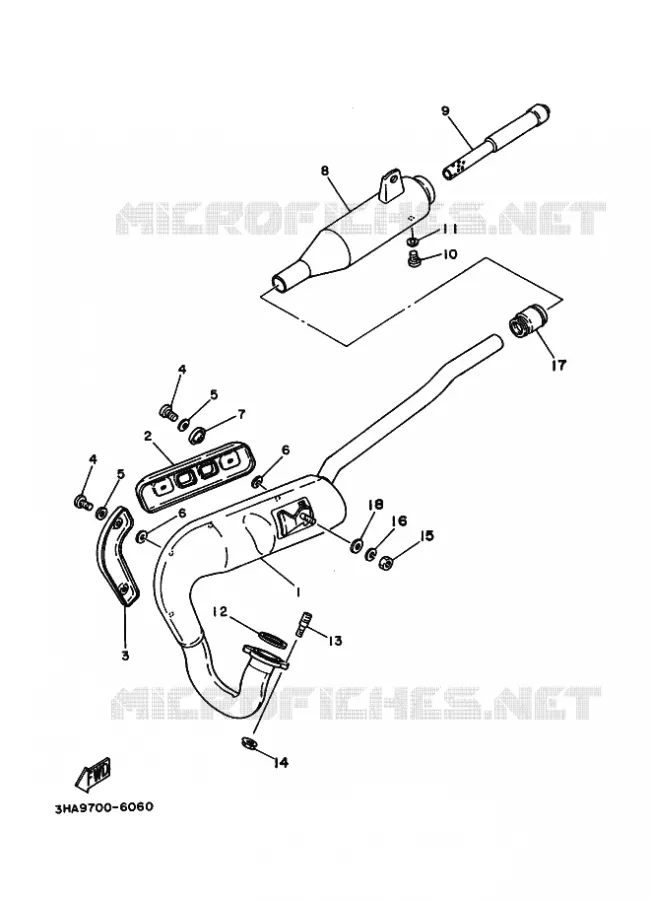 ECHAPPEMENT Yamaha MOTO 100 1996 AG  AG100F