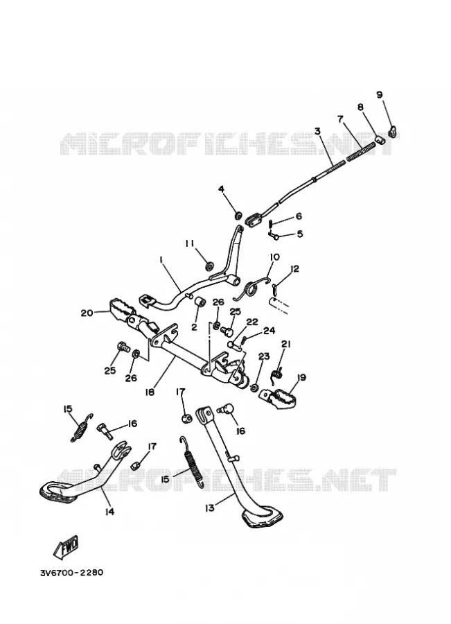 SUPPORT / REPOSE PIEDS Yamaha MOTO 100 1996 AG  AG100F