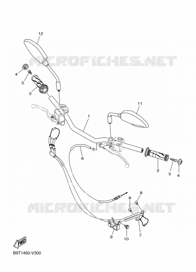 GUIDON ET CABLES Yamaha MOTO 250 2020 MT  MTN250-A