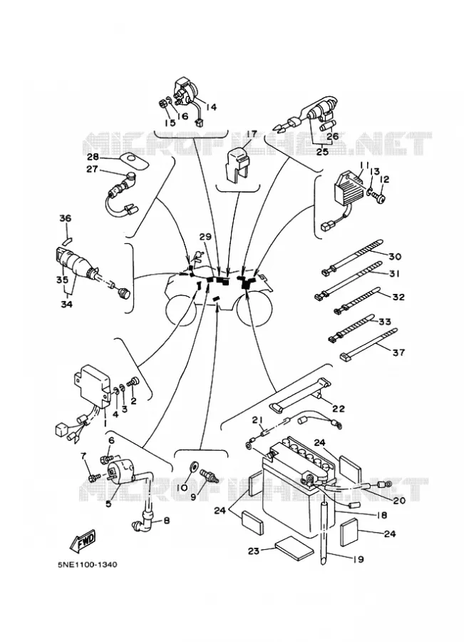 PARTIE ELECTRIQUE 1 Yamaha QUAD 80 2001 BADGER  YFM80