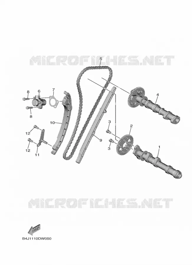 ARBRE A CAMES / CHAINE DE DISTRIBUTION Yamaha SIDE BY SIDE 1000 2021 WOLVERINE  YXE1000EW/YX10EPAM