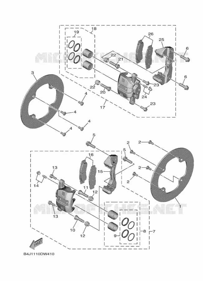 ETRIER DE FREIN AVANT Yamaha SIDE BY SIDE 1000 2021 WOLVERINE  YXE1000EW/YX10EPAM