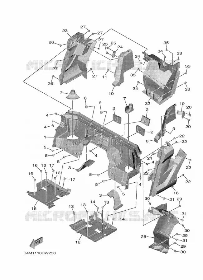 CACHE LATERAL 2 Yamaha SIDE BY SIDE 1000 2021 WOLVERINE  YXE1000EW/YX10EPAM