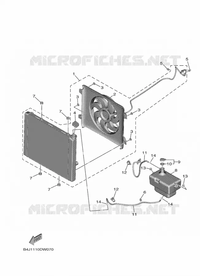 RADIATEUR / DURITES Yamaha SIDE BY SIDE 1000 2021 WOLVERINE  YXF1000EWS/YX10FPSM