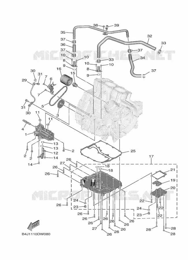 POMPE A HUILE Yamaha SIDE BY SIDE 1000 2021 WOLVERINE  YXF1000EWS/YX10FPSM