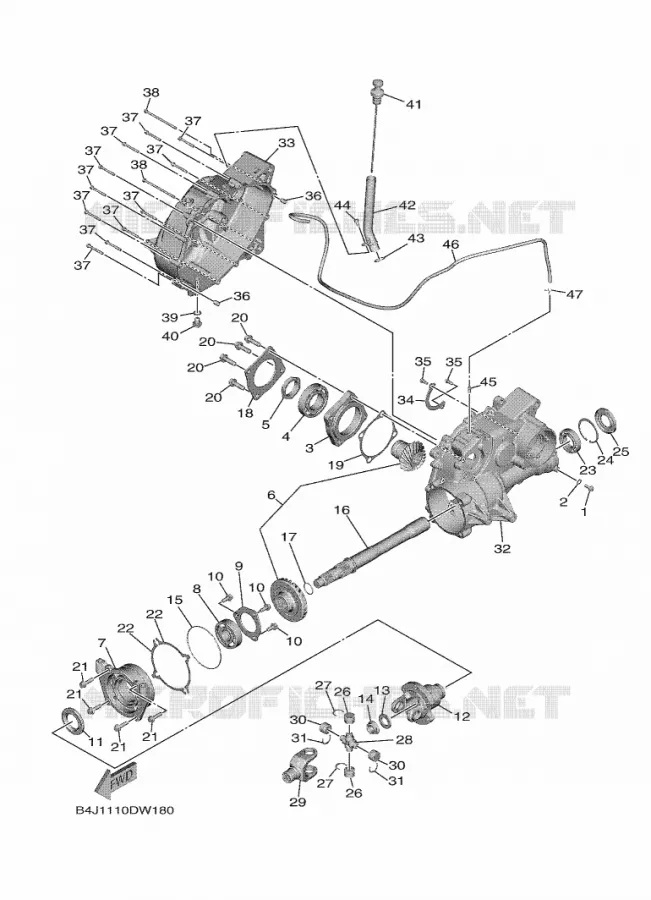 TRANSMISSION INTERMEDIAIRE Yamaha SIDE BY SIDE 1000 2021 WOLVERINE  YXF1000EWS/YX10FPSM