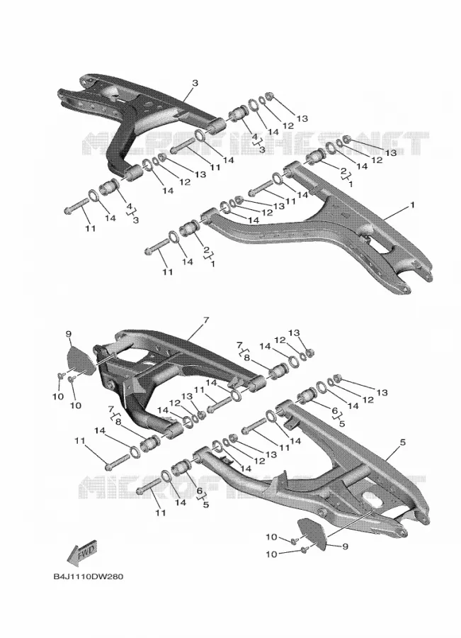 BRAS OSCILLANT  Yamaha SIDE BY SIDE 1000 2021 WOLVERINE  YXF1000EWS/YX10FPSM