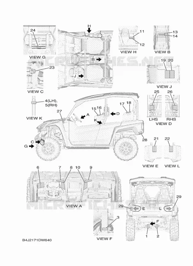 EMBLEME / ETIQUETTE 1 Yamaha SIDE BY SIDE 1000 2021 WOLVERINE  YXF1000EWS/YX10FPSM
