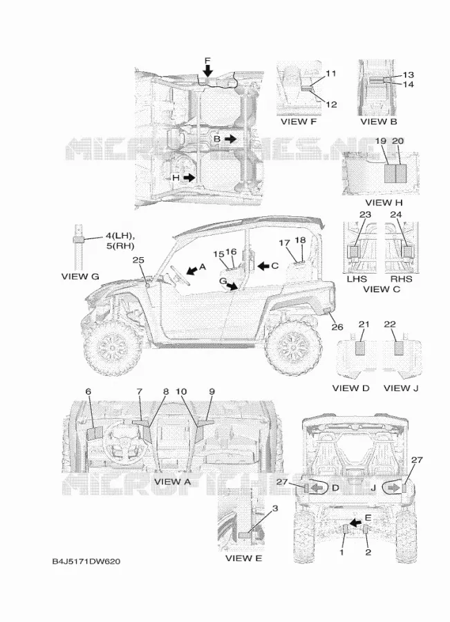 EMBLEME / ETIQUETTE 1 Yamaha SIDE BY SIDE 1000 2021 WOLVERINE  YXF1000EW/YX10FPAM