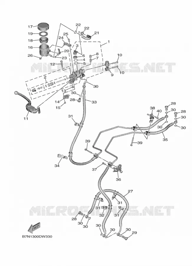 MAITRE CYLINDRE DE FREIN AVANT Yamaha MOTO 900 2021 MT  MTN890