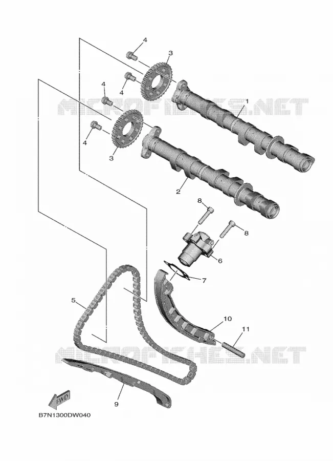 ARBRE A CAMES / CHAINE DE DISTRIBUTION Yamaha MOTO 900 2021 MT  MTN890D