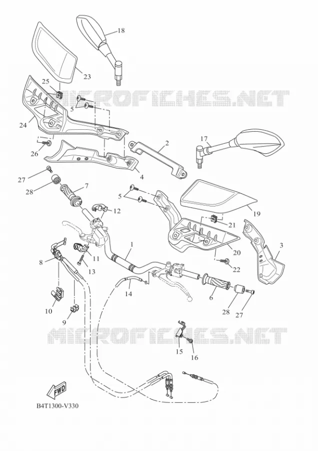 GUIDON ET CABLES Yamaha MOTO 700 2020 TRACER  MTT690-U