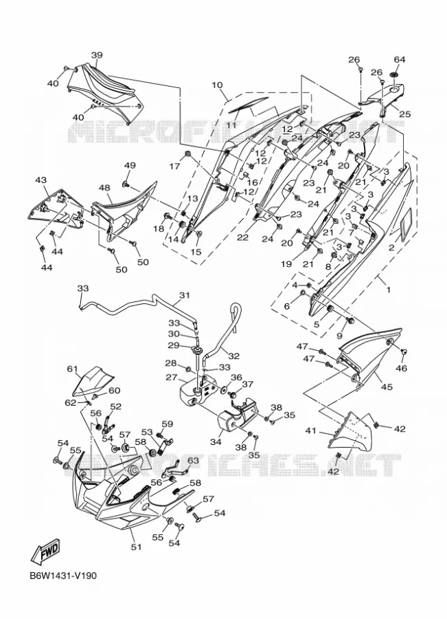 COUVERCLE LATERAL Yamaha MOTO 300 2020 MT  MTN320-A