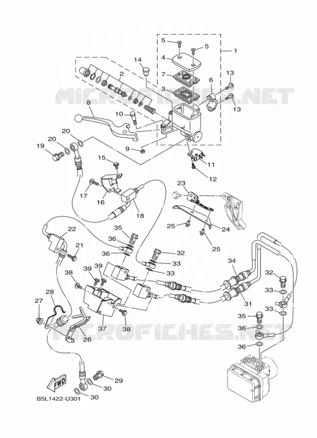 MAITRE CYLINDRE DE FREIN AVANT Yamaha MOTO 300 2020 R3  YZF320-A