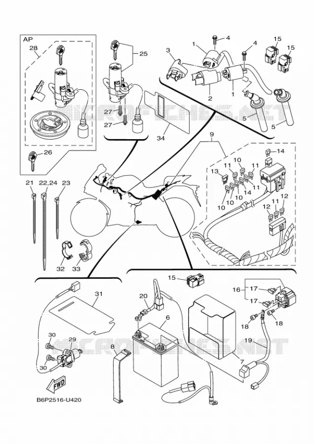 PARTIE ELECTRIQUE 1 Yamaha MOTO 300 2020 R3  YZF320-A