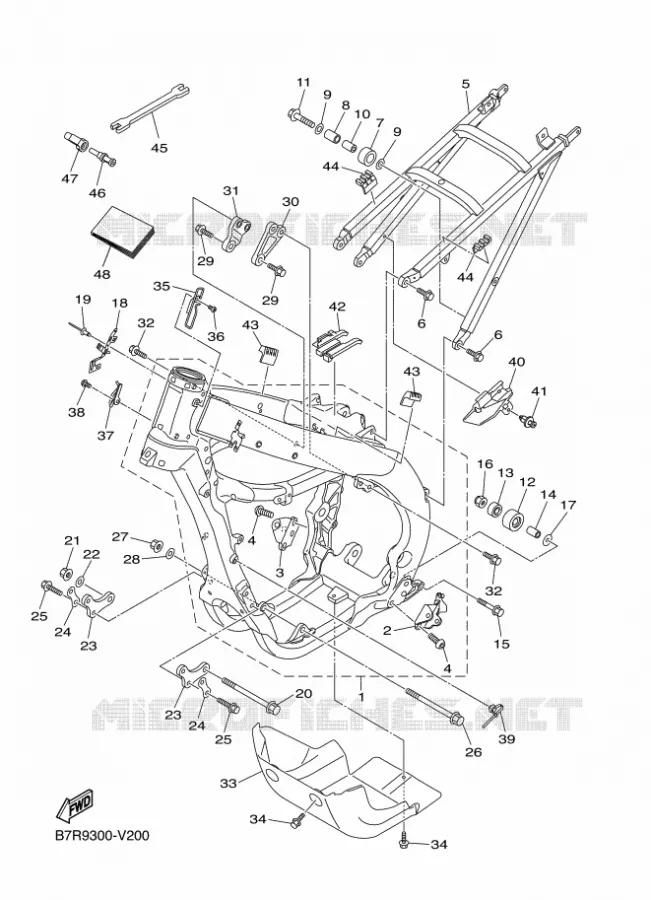 CADRE Yamaha MOTO 450 2020 WRF  WR450F
