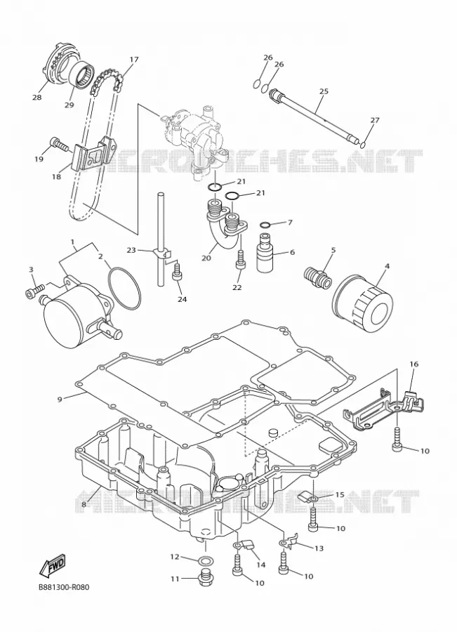 RADIATEUR D'HUILE / ECHANGEUR Yamaha MOTO 1300 2020 FJR  FJR1300D-AE
