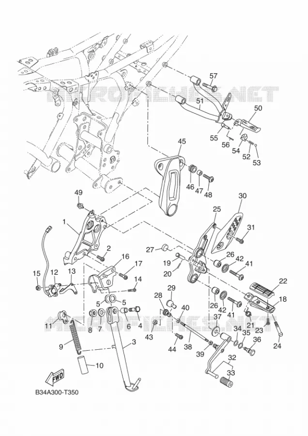 SUPPORT / REPOSE PIEDS Yamaha MOTO 700 2020 XSR  MTM690-U