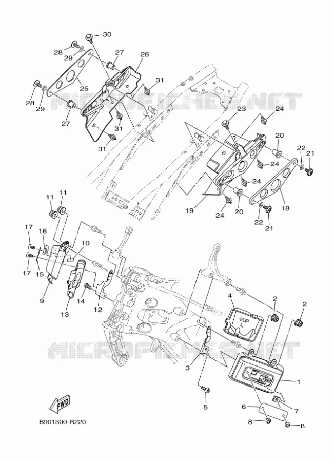 COUVERCLE LATERAL Yamaha MOTO 900 2020 XSR  MTM850