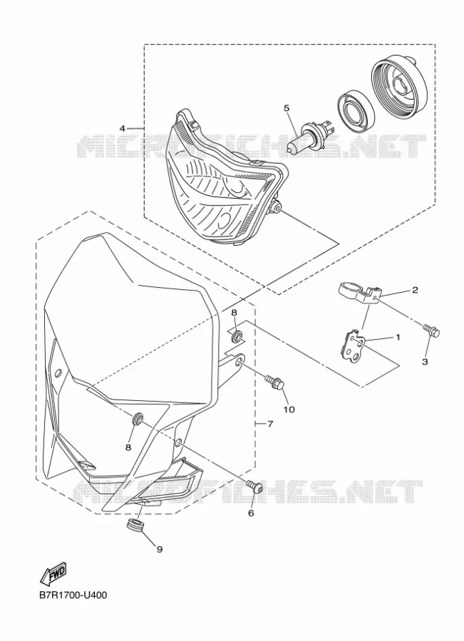 PHARE  Yamaha MOTO 250 2020 WRF  WR250F