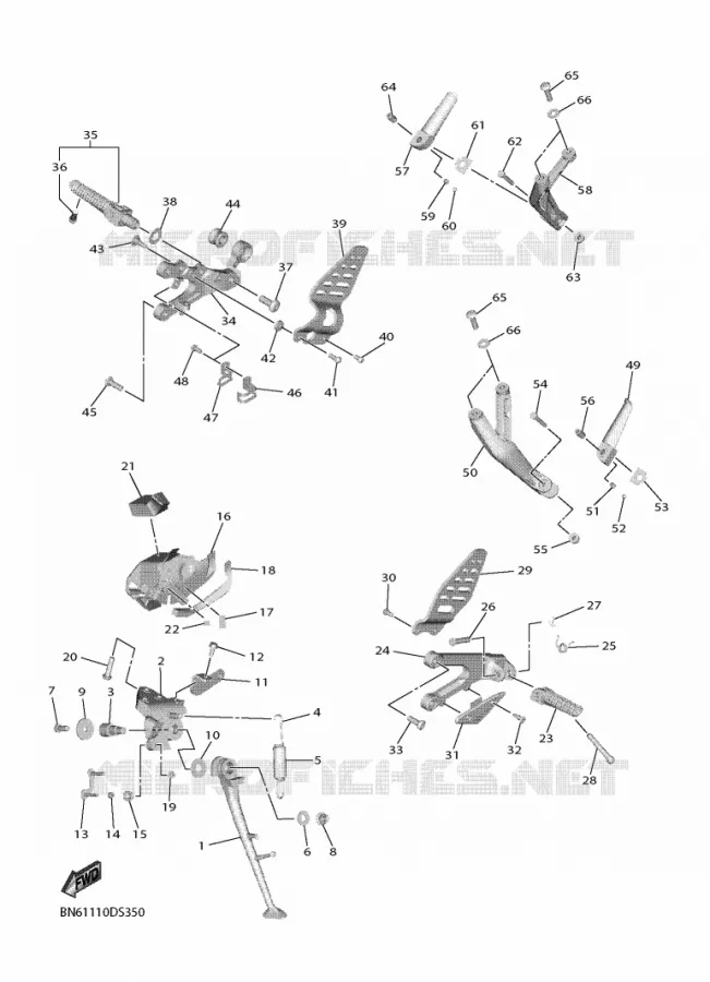 SUPPORT / REPOSE PIEDS Yamaha MOTO 600 2020 R6  YZF600