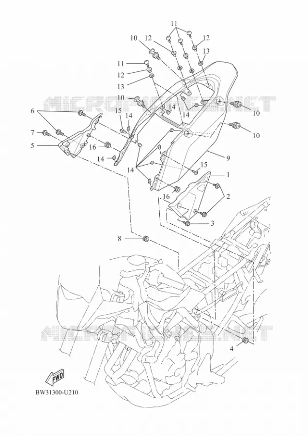 COUVERCLE LATERAL Yamaha MOTO 700 2020 TENERE  XTZ690