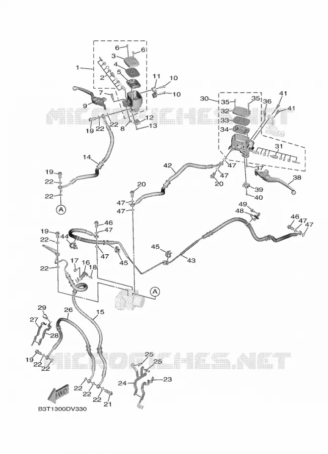 MAITRE CYLINDRE DE FREIN AVANT Yamaha SCOOTER 560 2020 TMAX  XP560E-A