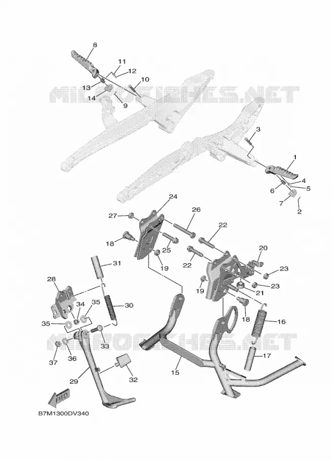 SUPPORT / REPOSE PIEDS Yamaha SCOOTER 560 2020 TMAX  XP560E-A
