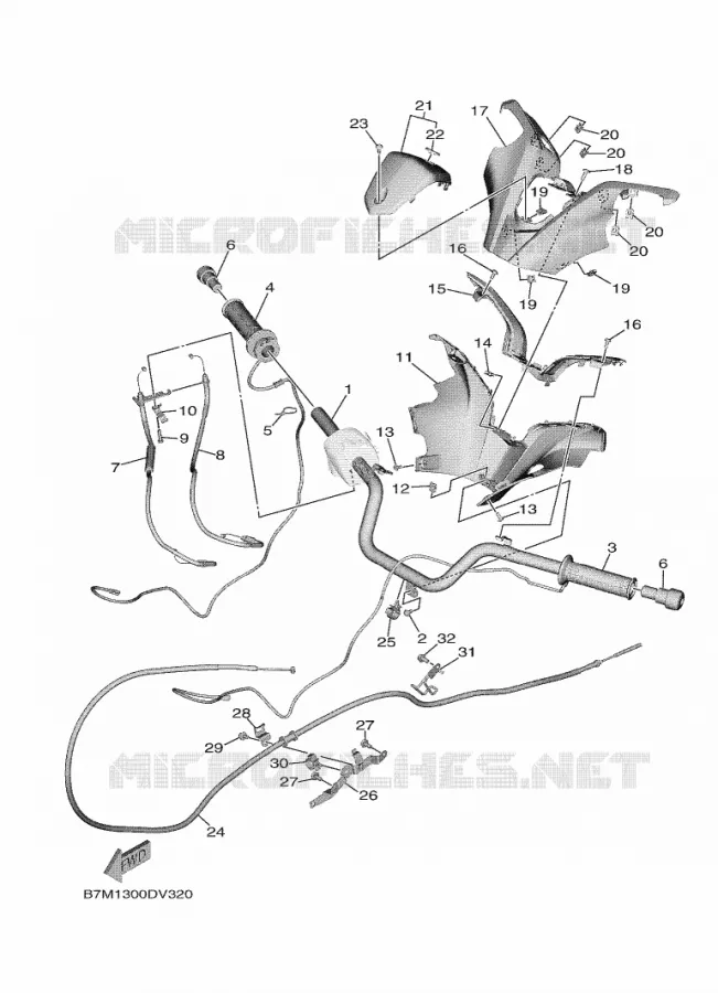 GUIDON ET CABLES Yamaha SCOOTER 560 2020 TMAX  XP560D-A