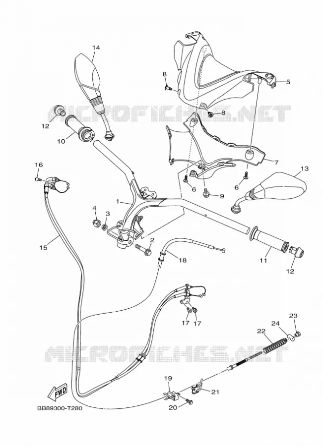 GUIDON ET CABLES Yamaha SCOOTER 155 2020 TRICITY  MWS150-A