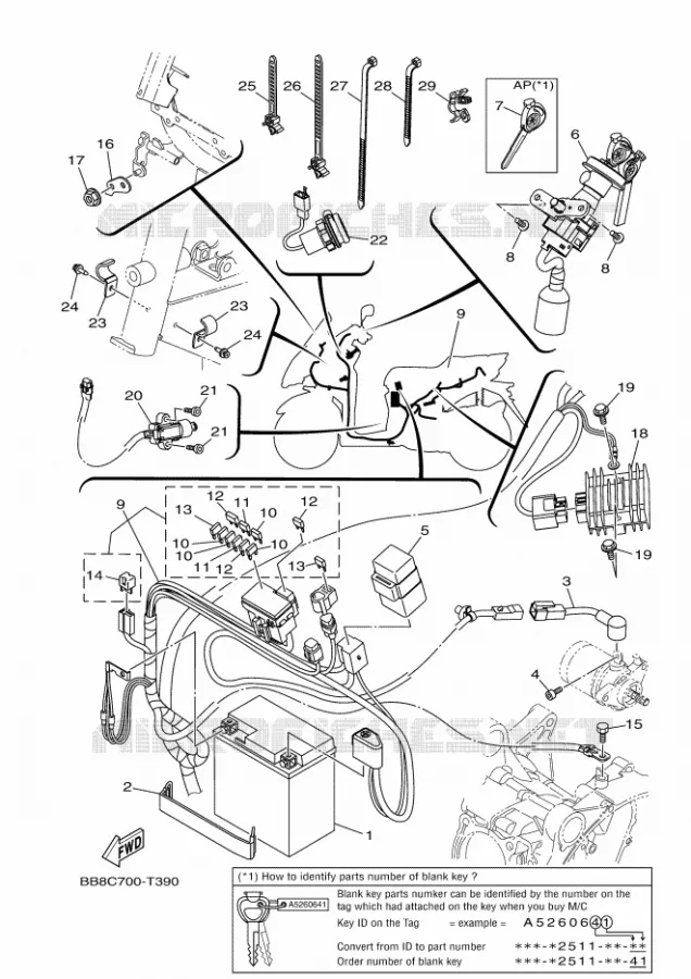 PARTIE ELECTRIQUE 1 Yamaha SCOOTER 155 2020 TRICITY  MWS150-A