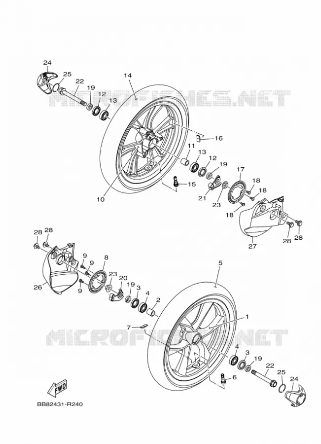ROUE AVANT Yamaha SCOOTER 155 2020 TRICITY  MWS150-A