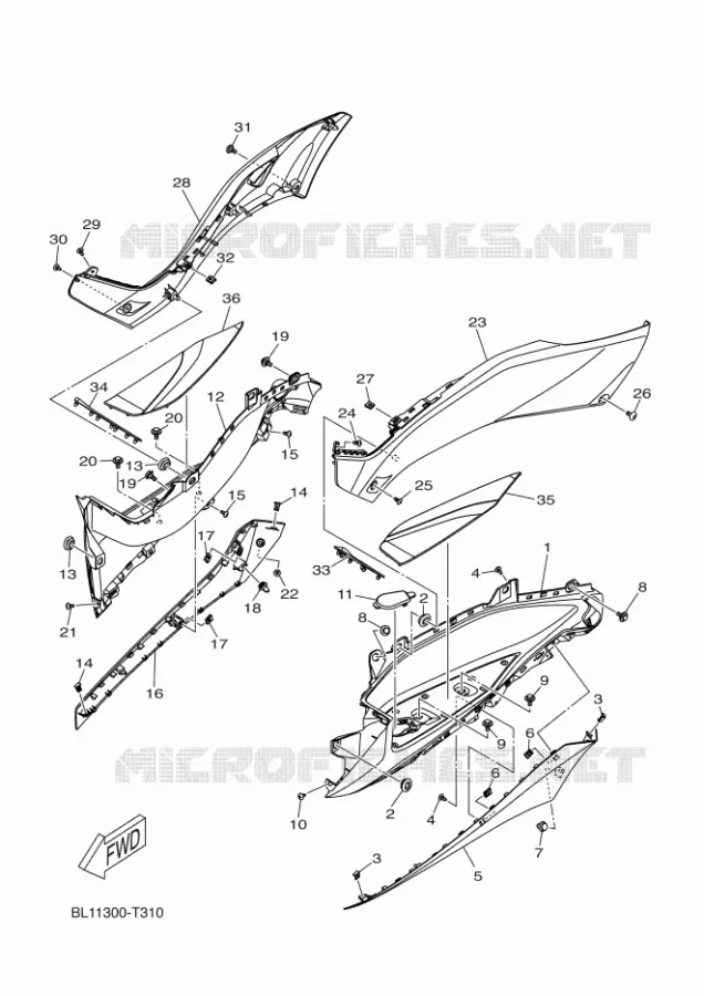 SUPPORT / REPOSE PIEDS 2 Yamaha SCOOTER 400 2020 XMAX  YP400RA